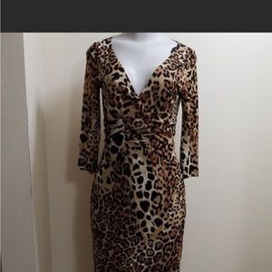 David Meister Leopard Print Midi Dress 🐆